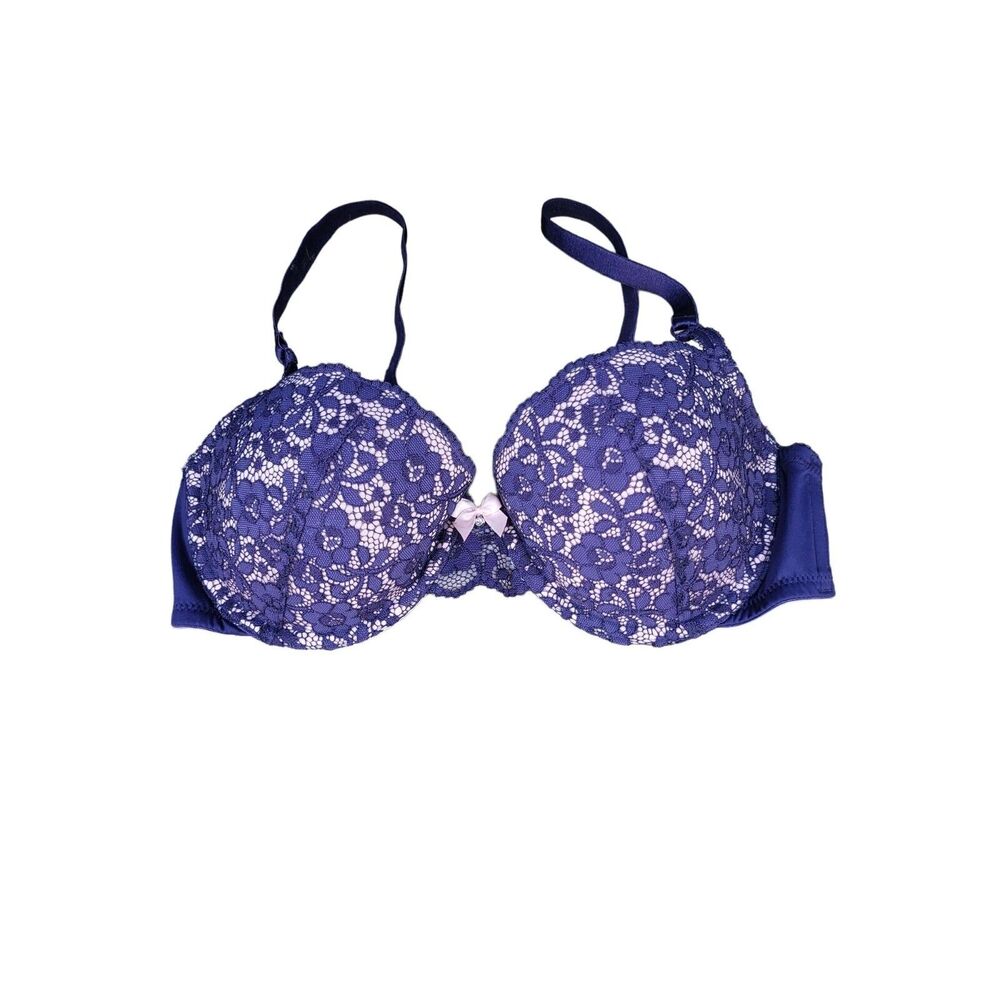 Marie Meili Bra 36C Womens Padded Underwired Adjustable Straps Pink Purple